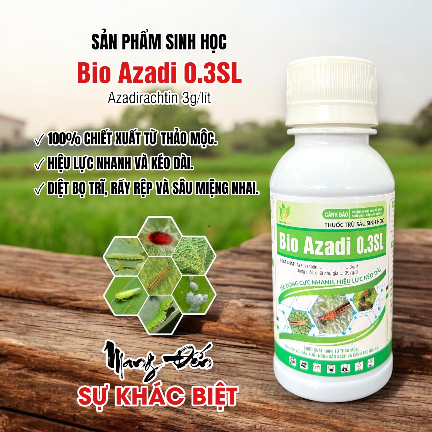 Thuốc trừ sâu sinh học Bio Azadi (Nguồn gốc thảo mộc)
